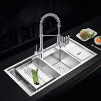 Chậu rửa bát 2 hố inox 304 Grob GV304-10048 - Hàng chính hãng bảo hành hoen rỉ vĩnh viễn