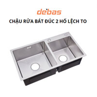 Chậu rửa bát 2 hố lệch inox đúc bồn rửa chén 2 hộc korea Debas 8245 7843 7042