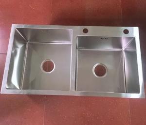Chậu rửa bát 2 hố lệch PZ-8245