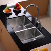 Chậu rửa bát âm bàn 2 hố cân Korea 8245