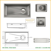 Chậu rửa bát âm bàn đá JP304-7547A