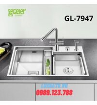 Chậu rửa bát bậc thang 2 hố Geler GL-7947