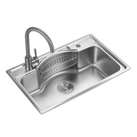 Chậu Rửa Bát, Chậu rửa chén 1 Hố Inox SUS304 Cao Cấp công nghệ Hàn Quốc (Kèm Xi Phông)