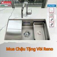 Chậu rửa bát chống xước Konox KN7644SU Dekor, KN8644SU Dekor, Bồn rửa chén 1 hố