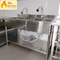 Chậu rửa bát công nghiệp 120 cm, bồn rửa chén có chân