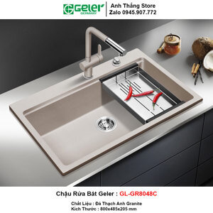 Chậu rửa bát đá 1 hố to Geler GL-GR 8048C