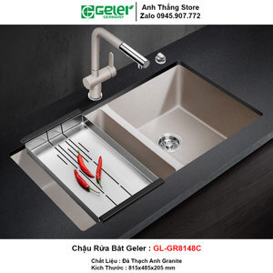 Chậu rửa bát đá 2 hố Geler GL-GR-8148C