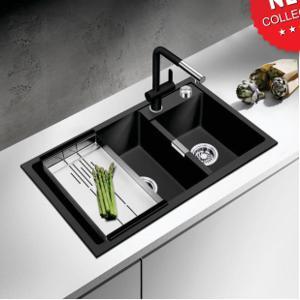 Chậu rửa bát đá 2 hố lệch Geler GL-GR 8647B