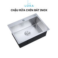 Chậu rửa bát đúc 1 hố to inox bồn rửa chén 1 hộc korea 4045 6045 6845 7545