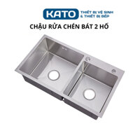 Chậu rửa bát đúc inox 2 hố dày 2.7mm giá rẻ 7042 7843 8245 bảo hành 12 tháng