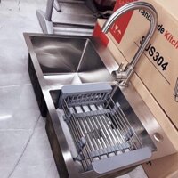 Chậu rửa bát đúc inox 304 + vòi nóng lạnh