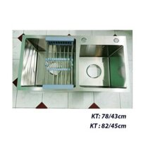 Chậu rửa bát đúc liền khối Korea 7843 Inox 304 ( lỗ thoát phi 140)
