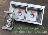 Chậu rửa bát handmade đúc Inox cao cấp Kagol H8245-BT Can 304