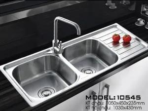 Chậu rửa bát inox 2 hố có bàn Toàn Thắng T10545