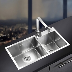 Chậu rửa bát inox 2 hố lệch zento HD8045-201