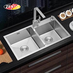 Chậu rửa bát inox 2 hố zento HD7843-304