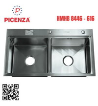Chậu rửa bát inox 304 2 hố cân Picenza HMHB 8446 - 616
