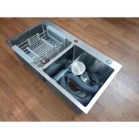 Chậu rửa bát Inox 304 đúc liền khối 2 hố cân 8245 Eurokit