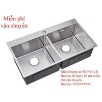 Chậu rửa bát Inox 304 SUBI Đúc Nguyên Khối 2 hố (Cân hoặc Lệch) (tặng kệ để đồ).