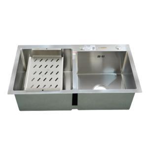 Chậu rửa bát inox đúc liền 2 hố lệch Picenza HM7843-615
