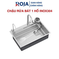 Chậu Rửa Bát Inox304 Cao Cấp INOX304 Bồn Rửa Chén 1 Hố To 7846 ROJA