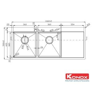 Chậu rửa bát Konox KN11650TD