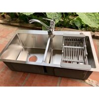 CHẬU RỬA BÁT Korea SUS 304 ( Tặng Rổ rửa inox + Phụ kiện đầy đủ ) Hàng loại 1 xuất khẩu