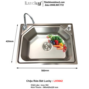 Chậu rửa bát Lucky LK5642, 1 hố