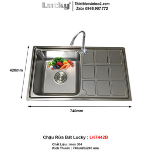 Chậu rửa bát Lucky LK7442B, 1 hố