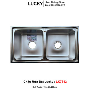 Chậu rửa bát Lucky LK7842, 2 hố