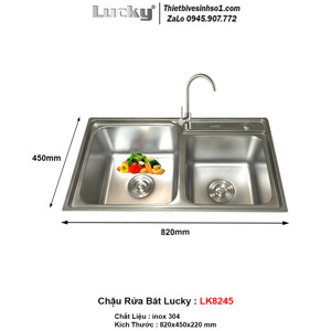 Chậu rửa bát Lucky LK8245 (82x45cm)