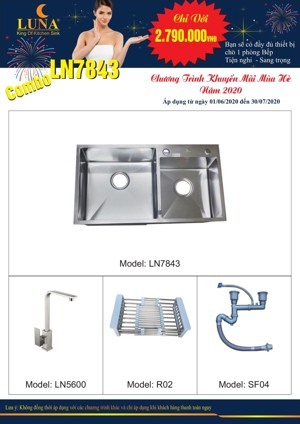 Chậu rửa bát LUNA KOREA 7843