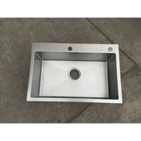 Chậu rửa, bồn rửa chén đĩa inox chậu đúc một hố kích thước 65x45x24cm kèm bộ xả, Điện nước Hà Nội