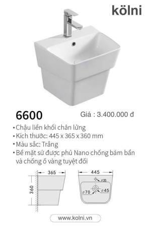 Chậu rửa chân lửng Kolni 6600