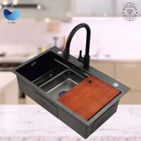 Chậu rửa chén 1 Ngăn, Chậu Rửa Bát INOX 304 Đúc Dập Đáy Tổ Ong Chống Trầy Sang Trọng