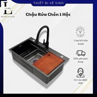 Chậu rửa chén 1 Ngăn, Chậu Rửa Bát INOX 304 Đúc Dập Đáy Tổ Ong Chống Trầy Sang Trọng
