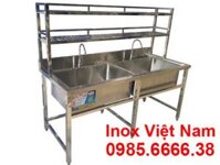 Chậu Rửa Chén 2 Hộc Lớn Có Kệ Trên CR-48