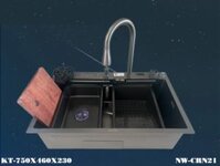 Chậu Rửa Chén 7546 Nano Kèm Vòi âm New Ways ( áp lực nước mạnh) (cái)