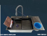 Chậu Rửa Chén 8846 Nano Đen Kèm Vòi Âm NEW WAYS (áp lực nước mạnh) (cái)