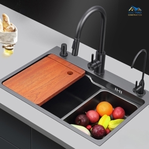 Chậu rửa chén, bát 1 hố Zenkin kitchen sink ZK6845F-201Black