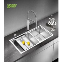 CHẬU RỬA CHÉN BÁT ÂM BÀN ĐÁ 2 HỐ CAO CẤP Geler GL-8645 [HÀNG CHÍNH HÃNG] kĩ thuật Đức. Bảo hành 5 năm
