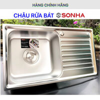 Chậu rửa chén bát SƠN HÀ S78 - 1 hố có bàn - INOX 304 không gỉ - CHÍNH HÃNG 100% - HÀNG XỊN