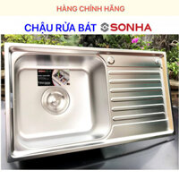 Chậu rửa chén bát SƠN HÀ S78 - 1 hố có bàn - INOX 304 không gỉ - CHÍNH HÃNG 100% - HÀNG VIP