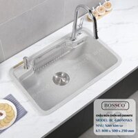 Chậu Rửa Chén Đá 1 Hộc Bo Góc – BC-G8050XKS (Xám Kim Sa)