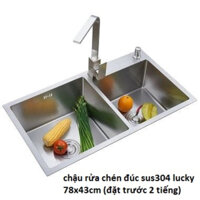 Chậu rửa chén đúc sus304 lucky 78x43cm.