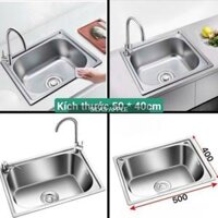 Chậu rửa chén inox 1 ngăn 50 x 40cm