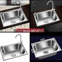 Chậu rửa chén inox 1 ngăn 60 x 45cm (đặt trước 2 tiếng)