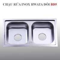 CHẬU RỬA CHÉN INOX 2 HỘC 1 CÁNH HWATA BDC5