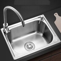 Chậu rửa chén INOX 304 1 hộc 42x37 kèm xả, bồn rửa bát 1 hố 304 SIÊU DẦY CÓ BẢO HÀNH.