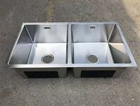 Chậu rửa chén inox 304 2 ngăn âm bàn đá K8346 (New)